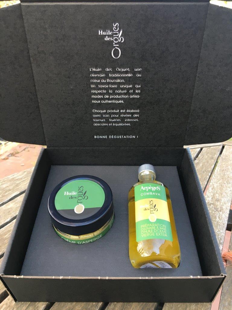 Gift box olive oil with combava & cream of asparagus with combava